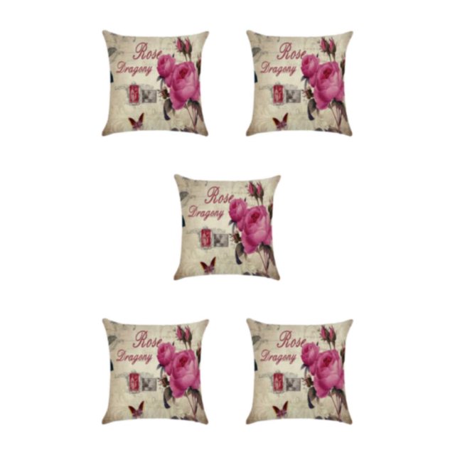 mmirethe Wide Application Cushion Covers For Coordinated Home Easy To Change Pillowcase kztym001-1 5Set