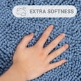 thumbnail image 4 of Hitime Soft Chenille Bath Mat Grey 20x30 Quick Dry Machine Washable Bathroom Runner - Ultra Absorbent Non-Slip Backing Bath Rug Mat - Blue, 4 of 10