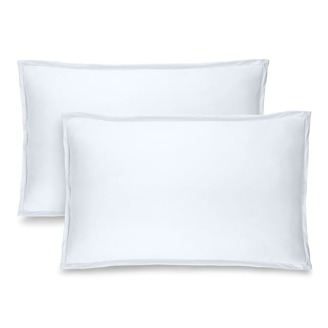 Bare Home Pillow Sham Set - Premium 1800 Collection - Double Brushed - Queen, White