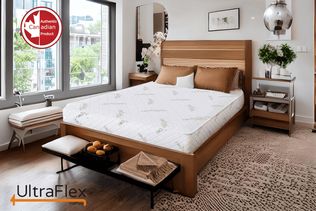UltraFlex® EcoZen 4.5" Double Medium Firm Reversible Gel Infused Foam Mattress with Cooling Comfort, Pressure Relief Support, Made in Canada