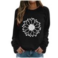thumbnail image 1 of Rbaofujie Chandails Mignons pour Femmes Femmes Mode Décontractée Imprimé Col Rond Ample Manches Longues T-shirt Hauts Blouse Chandails à Capuchon Noirs pour Filles, 1 of 4