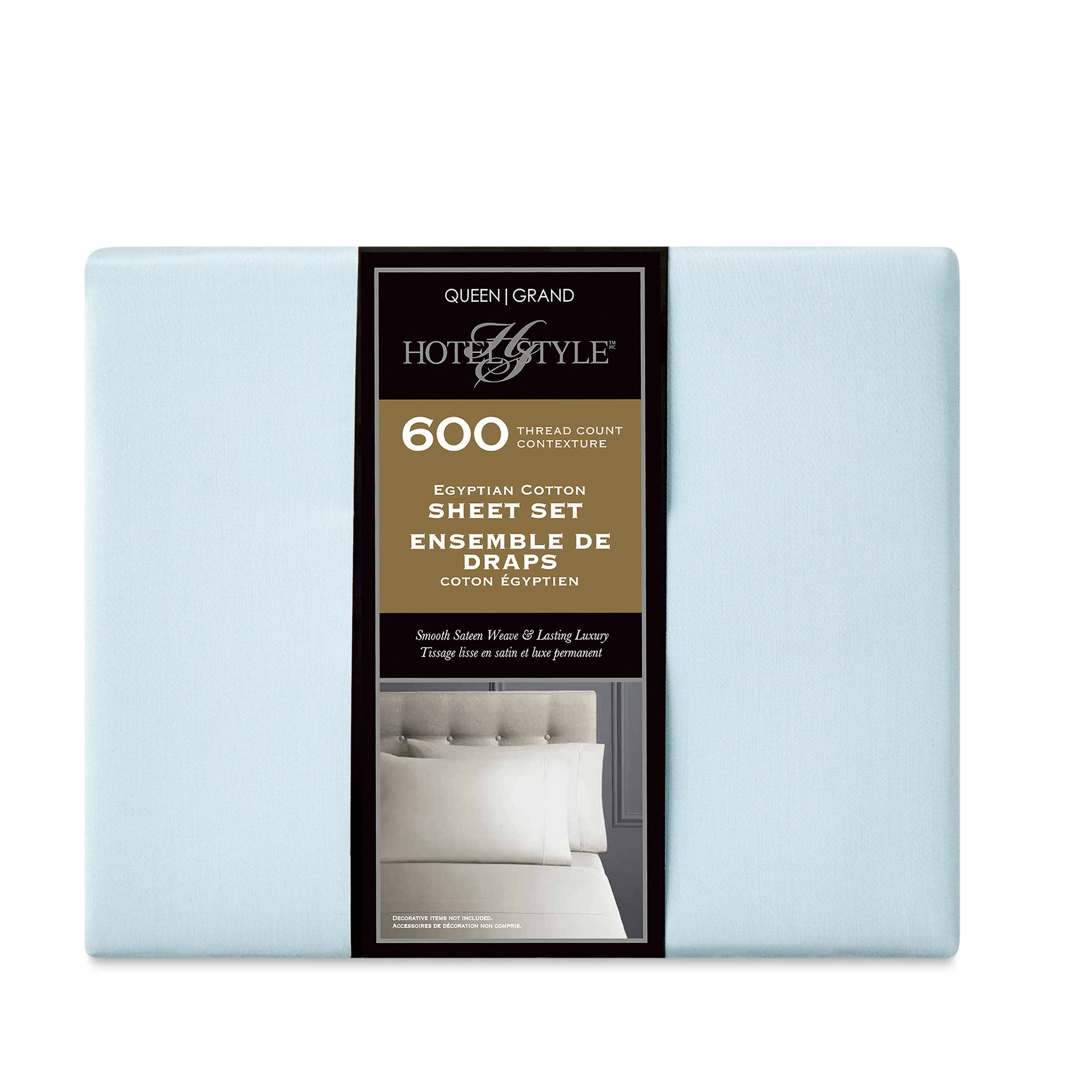 Ensemble de draps pour lit adulte en coton égyptien vert 600 contexture, 4 pièces, hotel style, grand lit - Poche profonde