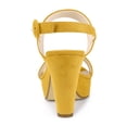 thumbnail image 2 of BLISSFUL STEP Women's Slingback Platform Heels Chunky High Heel Sandals Yellow (Size 6), 2 of 6