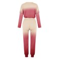 thumbnail image 4 of Yuyuzo Ensemble 2 Pcs Automne pour Femmes Patchwork Manches Longues et Pantalon Resserré Ensemble Détente, 4 of 5