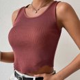 thumbnail image 4 of RKSTN Womens Tank Tops Crewneck Slim Fit Basic Solid Color Casual Summer Sleeveless Crop Tops, 4 of 9