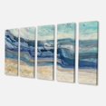 thumbnail image 2 of Designart - Aquarelle de Vagues de Mer Bleu de Côte - Art Moderne de Toile de Ferme, 2 of 2