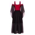 thumbnail image 4 of iiniim Robe de Sorcière Gothique Renaissance pour Filles, Déguisement d'Halloween, Manches Papillon, Corset Victorien, Rouge 12, 4 of 7