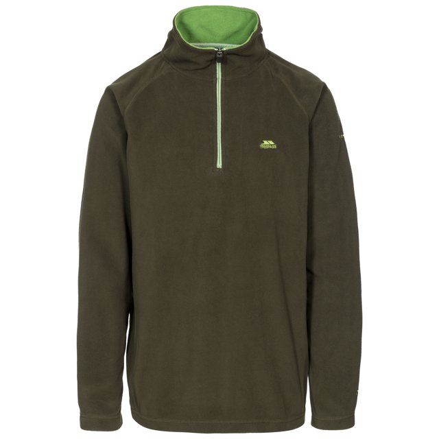 Trespass Mens 1/2 Zip Microfleece Blackford Olive in Size - M