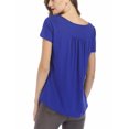 thumbnail image 3 of Innerwin T-Shirt Couleur Unie Hauts pour Femmes Été Manches Courtes T-Shirt Mode Bleu Paon 3TG, 3 of 4