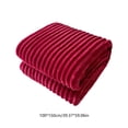 thumbnail image 3 of Wine 100Cm Four-Season Fleece Blanket Thick Ribbed Design Microfiber Machine Washable #02CJf, 3 of 6