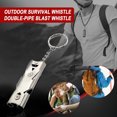 thumbnail image 1 of EGNMCR Sifflet de Survie Extérieur en Acier Inoxydable pour Camping et Randonnée à Double Tube à Haute Fréquence le Sifflet, 1 of 9