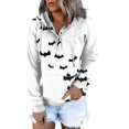thumbnail image 2 of Women‘s New Christmas Halloween Bat Print Pullover Early Sweater Purple XL, 2 of 6