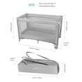 thumbnail image 2 of Foldable Baby Playard, Portable Crib Baby Playpen Infant Safety Activity Center with Wheel and Carry Bag for Home Travel Outdoor, Grey, 2 of 9