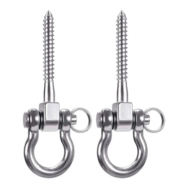 2 Pcs Support à Vis en Acier Inoxydable 304 Supports de Balançoire Robustes 180° Matériel de Chaise Hamac de Yoga Ensembles de Balançoire