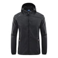 thumbnail image 1 of TIMIFIS Mens Jacket Waterproof with Hooded Hiking Coat Lightweight Windbreaker Zip Jacket Sun Protection Work Coat Windbreaker for Hiking Travel-BlackFall, 1 of 1