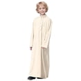 thumbnail image 1 of Kcodviy Thobe Arabe Thobe Musulman Barboteuse Combinaisons Manches Longues Caftan Col Ras du Cou Tenue d'Été pour Bébé Garçon Robe Nationale Garçons Adolescents Robe Brodée à Manches Longues Ensemble Vêtements pour Enfants Arabes Robe, 1 of 6