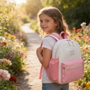 BUTASY Backpack for Women Large Capacity Children's Backpack Flower Bag Elementary School Backpack Contrasting Colors Lightweight Spine Protection and Reduced Load Backpack