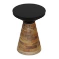 thumbnail image 3 of Moderne Métal et Bois Massif Table d'Appoint - Noir et Noyer, 3 of 7