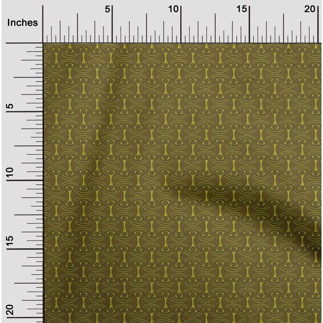oneOone Organic Cotton Poplin Twill Fabric Curve & Circle Block Decor Fabric Printed BTY 42 Inch Wide