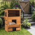 thumbnail image 2 of PawHut 3-Story Cat House with Raised Floor, Escape Doors, Yellow, 2 of 10