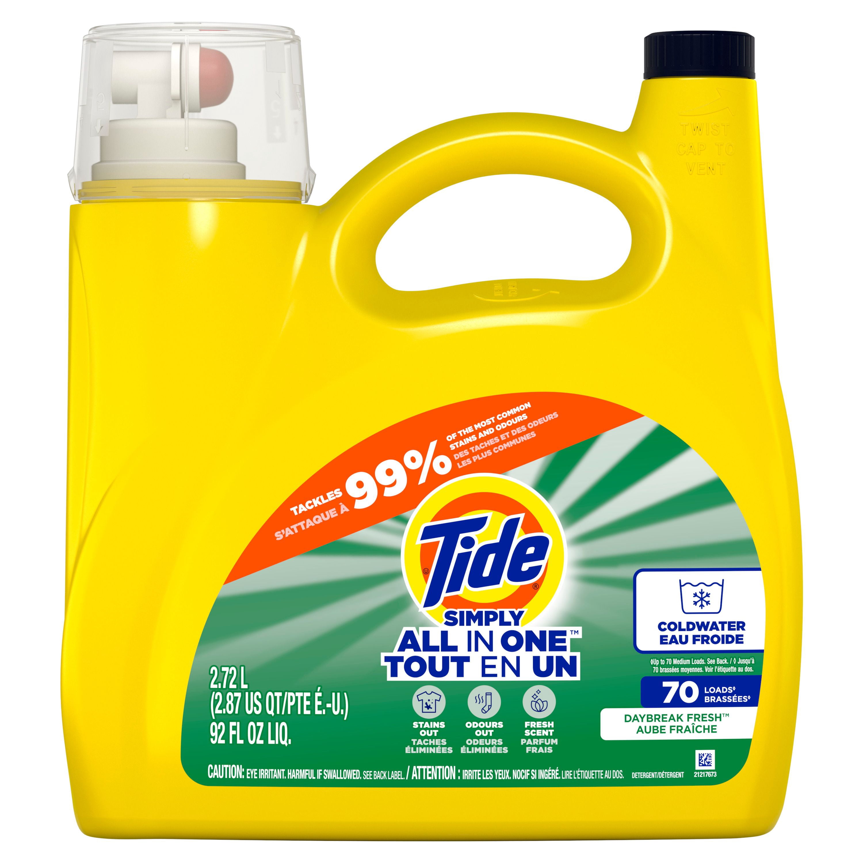 Tide Simply Liquid Laundry Detergent, Daybreak Fresh Scent, 107 Loads