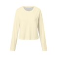 thumbnail image 4 of SNKSDGM Hauts à Manches Longues pour Femmes 2026 Hauts d'Entraînement à Manches Longues pour Femmes Grande Taille Mode Femmes Décontracté Uni Col Rond T-Shirt Court à Manches Longues Haut m, 4 of 5