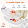 thumbnail image 4 of Costway Baby Convertible Folding Adjustable High Chair w/Wheel Tray Storage Basket Beige, 4 of 6