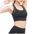 thumbnail image 1 of Virmaxy Womens High Impact Sports Bra Shock-Absorbing Gathering Collection and Complementary Breast Color Matching Edging No Wear Sports Bra Black-1 M, 1 of 4