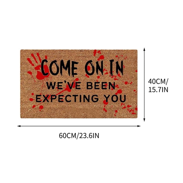Halloween Door Mat Printed Carpet Non-Slip Entry Door Mat, Absorbent Bathroom Kitchen Entryway Mat with Halloween Theme,Machine Washable for Indoor and Outdoor Door Mats Outdoor