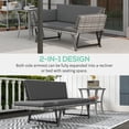 thumbnail image 4 of Outsunny Rattan Sofa Bed Chaise Lounge Light Grey, 4 of 10