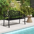 thumbnail image 2 of Costway Banc de Patio 50,5 Pouces Banc de Jardin en Métal à Lattes pour 2-3 Personnes Causeuse Style Parc, 2 of 10