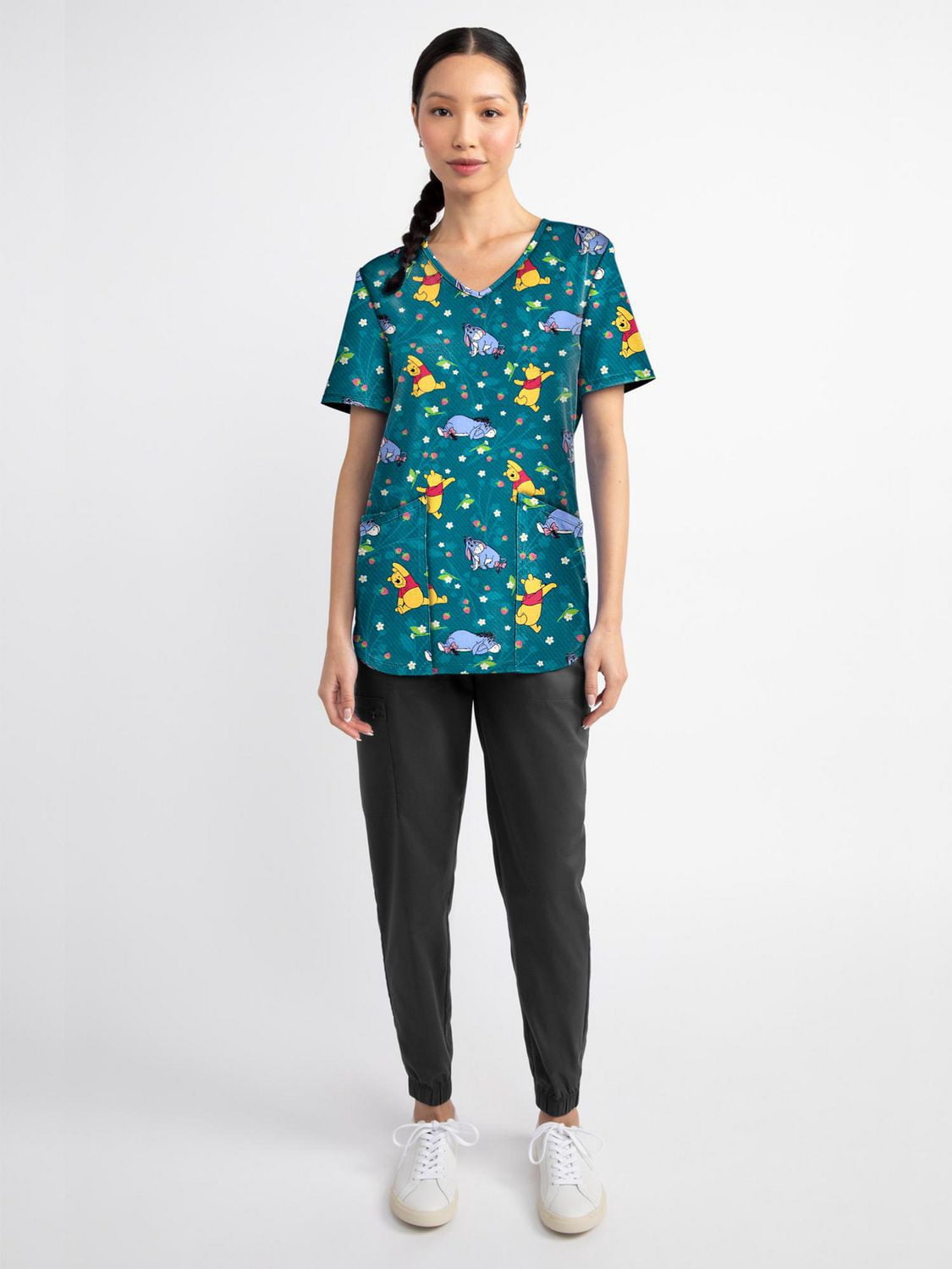 Blouse médicale imprimée Summertime Bliss de la collection Fashion Scrubstar pour femmes, à encolure en V, tailles XS–3XL