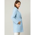 thumbnail image 4 of INSPIRE CHIC Manteau Long Classique à Manches Longues avec Revers Cranté pour Femmes, 4 of 7