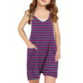 thumbnail image 1 of LSLJS Girls Summer Sleeveless Casual Romper Spaghetti Strap Shorts Jumpsuit With Pockets, Girls' Jumpsuits & Rompers Summer Clothes, 1 of 6