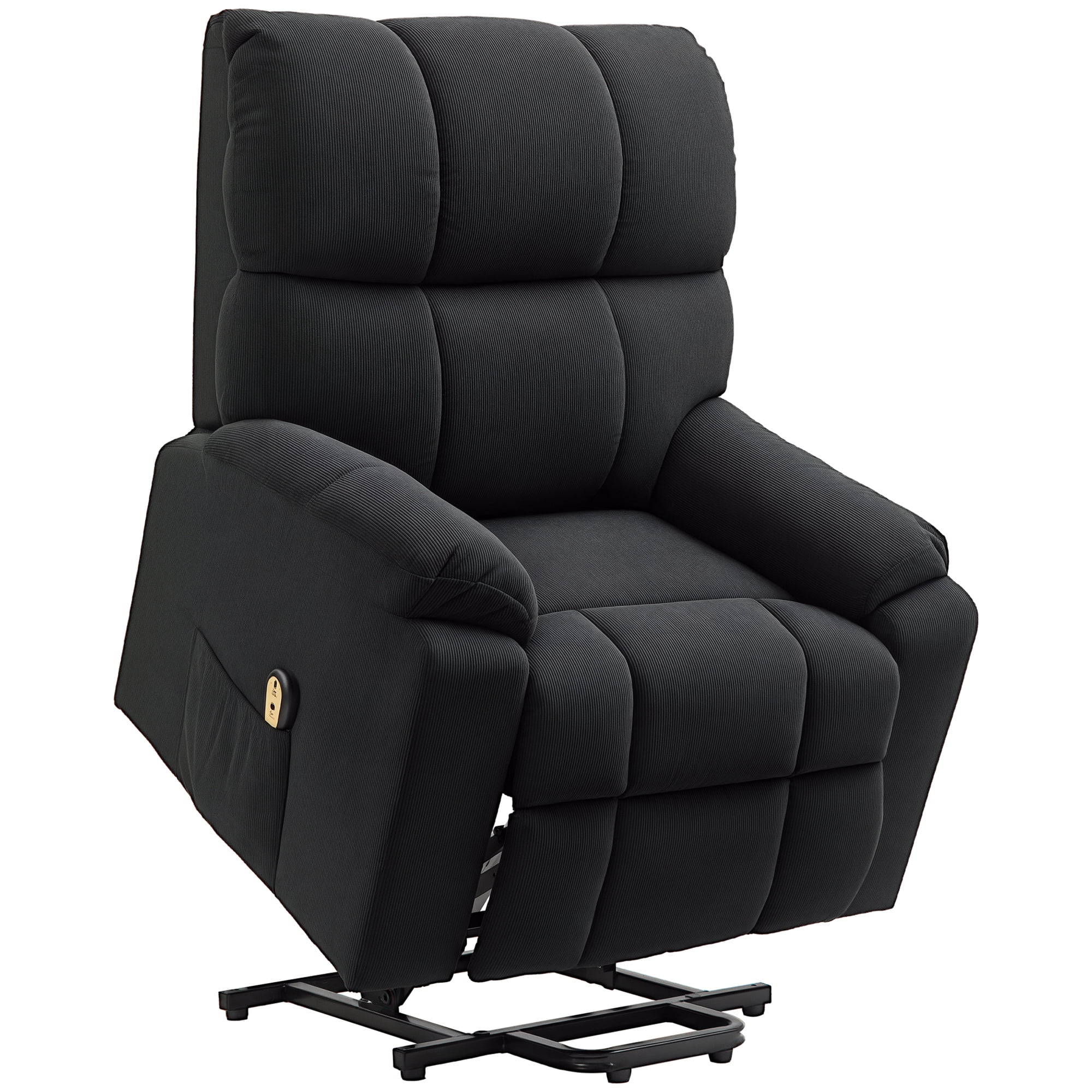 HOMCOM Lift Chair, Electric Reclining Chair with Side Pocket, Remote, Black