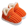 thumbnail image 2 of RXIRUCGD Winter Children Add Plush Non-slip Keep Warm Home Cotton Slippers( Orange, Size:34 ), 2 of 3