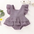 thumbnail image 3 of Newborn Infant Baby Girls Sleeveless Ruffle Romper Bodysuit Outfit Set, 3 of 4