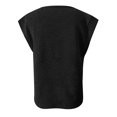 thumbnail image 3 of Hauts pour Femmes Habillés Décontractés Manches Courtes Asymétriques Col en V Chemises de Travail Blouses, 3 of 4