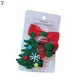 thumbnail image 2 of Kids Girl Christmas Tree Santa Elk Snowflake Hat Shape Duckbill Hairpin Gift Set, 2 of 9