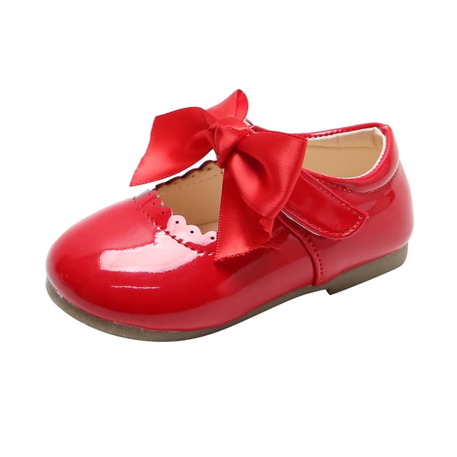 Chaussures en Cuir Princesse Enfants Tout-Petits Sandales Nœud Filles Nourrisson Bébé Chaussures Bébé Rouge 16/3 M-6 m