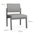 thumbnail image 4 of Pemberly Row Chaise d'Appoint Sans Accoudoirs pour Réception / Acier Argenté / Bleu, 4 of 5