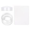 thumbnail image 1 of 2pcs Silicone Nail Art Sceau Timbre avec Racleur Nail Art Décoration Outil Kit (Blanc Transparent), 1 of 11