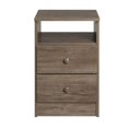 thumbnail image 1 of Prepac Table de chevet Astrid, deux tiroirs, gris vieilli, 1 of 9