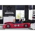 thumbnail image 3 of Delta Children Grand Prix Race Car Toddler & Twin Bed - RED, 3 of 5