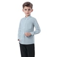thumbnail image 4 of vdgthytj Toddler Baby Boys Girls Button down Shirts Kids Collared Long Sleeve Uniform Dress Shirt Tops Spring Fall Clothes, 4 of 6