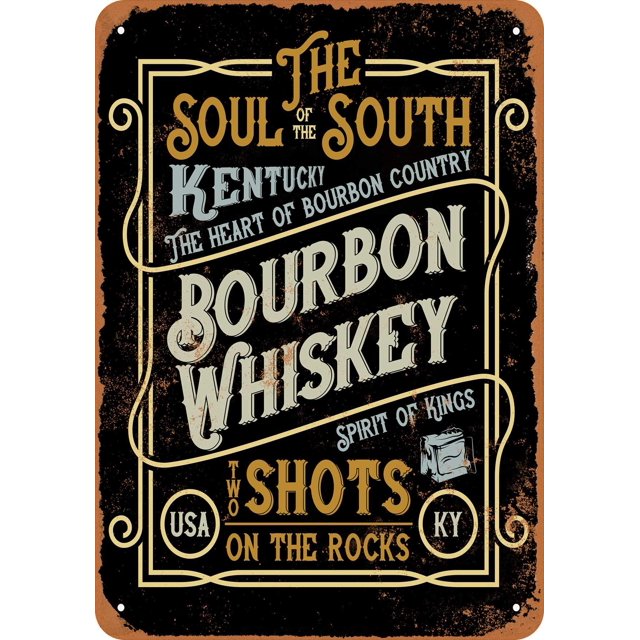8x12 Inch METAL SIGN - Kentucky Bourbon Whiskey - Vintage Look