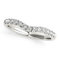thumbnail image 1 of 14k White Gold Diamond Curved Design Wedding Band (1/4 cttw) Size 6.5, 1 of 2