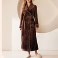 thumbnail image 2 of Timegard Womens Bathrobe Long Sleeve Lapel Neck Nightgowns Long Plush Robes Fall Winter Warm Comfy Robe, 2 of 6