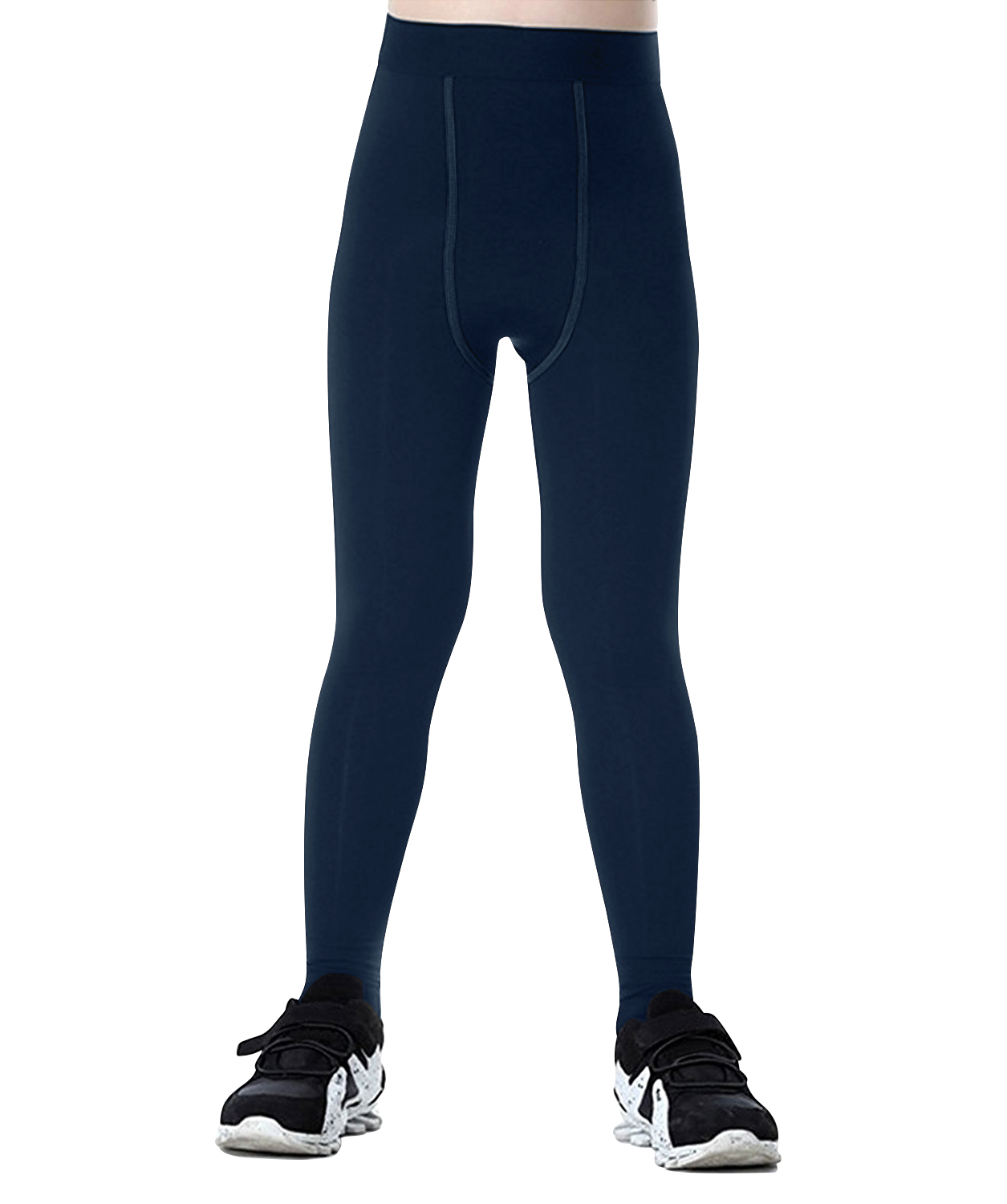 LANBAOSI Youth Boys Compression Leggings Unisex Athletic Pants Base Layer Football Workout Tight Size 10