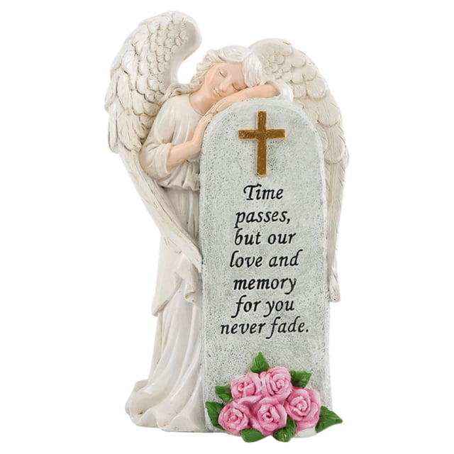 Statue d'Ange Commémoratif Ornement en Résine pour Cimetière Compassion et Réconfort au Jardin et à la Maison
